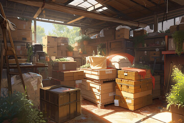 繊細で芸術的な家や室内系背景のイラスト(AI generated image)