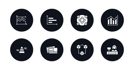 symbol for mobile filled icons set. filled icons such as dual chart, horizontal bar chart, item interconnections, bars graphic, stats pyramid, color business card, connection box chart, supermarket