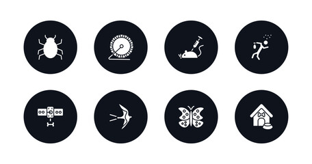symbol for mobile filled icons set. filled icons such as app bug, hamster ball, animal testing, drunk, leash, swallow, buttefly, doghouse vector.