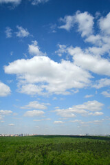 The clear air allowed for a stunning view of the large cumulus clouds floating high up in the sky.