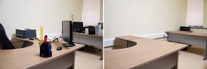 Office closure and sale of equipment in bankruptcy, before and after. Dismissal of staff during business closure and exit from the premises