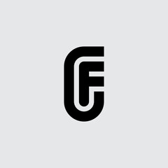 C and F - logo, initials or monogram. Design element or icon. CF - logotype.