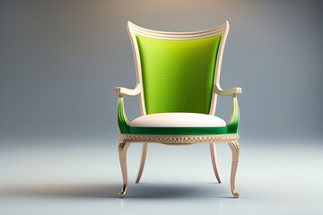 Fototapeta premium chair made of plant and leaf in white background, photorealistic