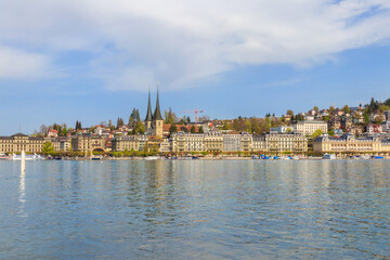 Fototapeta na wymiar View of Lucerne city and Lake Lucerne, Switzerland