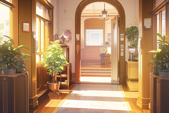 繊細で芸術的な家や室内系背景のイラスト(AI generated image)