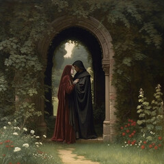 Couple in ancient clothes