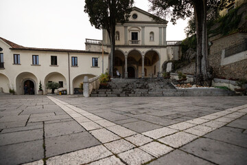 Fototapeta na wymiar Italian mountain village, The Church of Saint Anthony in Polla, Campania, Salerno, Italy