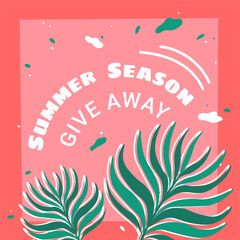 Obraz premium Summer season give away, promotional banner vector