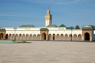 Maroc, Rabat, le mosquée Ahl Fas est située sur l'esplanade du Mechouar d'Al-Sayeed, elle a été construite au 18° siècle et rénovée plusieurs fois.