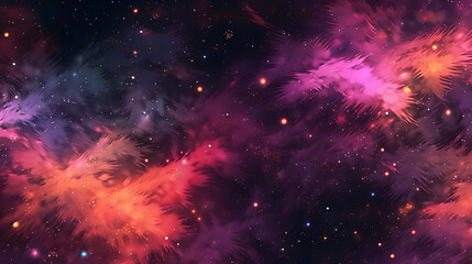 Obraz na płótnie Canvas Digital fuchsia nebula starry sky abstract graphic poster web page PPT background