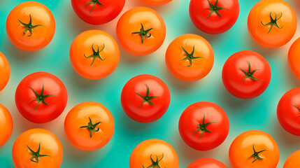 background of red tomatoes pattern created with Generative Ai 