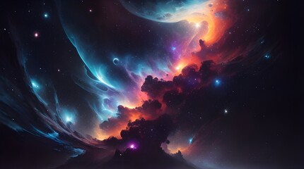 space fractal background, Generative AI