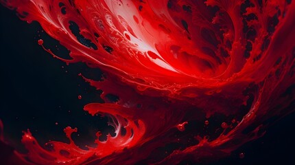 red fractal background, Generative AI
