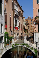 Venice Italy - Small waterway between houses