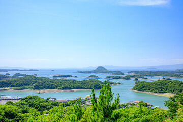 初夏の高舞登山から見た天草の景色　熊本県上天草市　View of Amakusa seen...