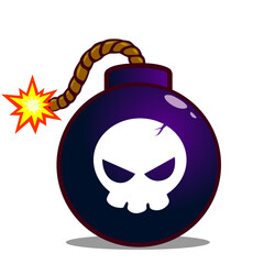 bomb with burning fuse