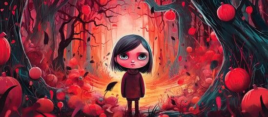 An illustration of Halloween cover , AI Generated