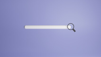 Search bar 3d illustration with magnifying glass