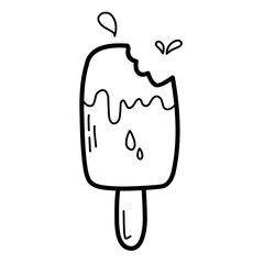 ice cream in doodle style. Vector illustration