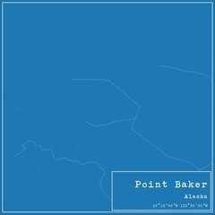 Blueprint US city map of Point Baker, Alaska.