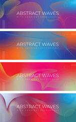 Set of abstract vector mesh gradient banners multi color
