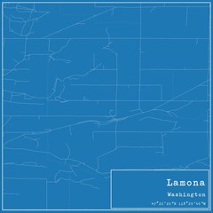 Blueprint US city map of Lamona, Washington.