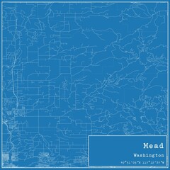 Fototapeta premium Blueprint US city map of Mead, Washington.