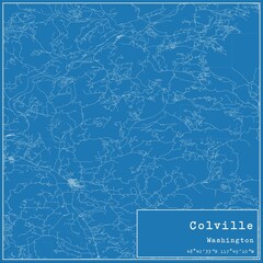 Blueprint US city map of Colville, Washington.