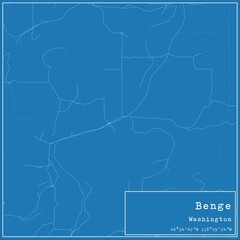 Obraz premium Blueprint US city map of Benge, Washington.