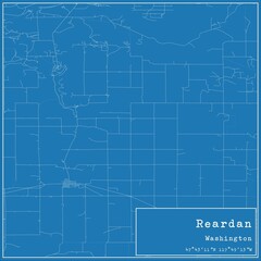Fototapeta premium Blueprint US city map of Reardan, Washington.