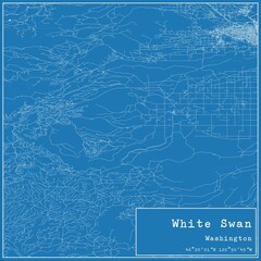 Blueprint US city map of White Swan, Washington.