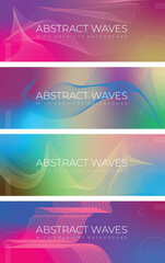 Set of abstract colorful vector mesh gradient background,  vector background, gradient banners