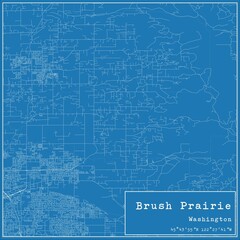 Blueprint US city map of Brush Prairie, Washington.