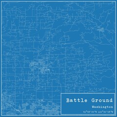 Blueprint US city map of Battle Ground, Washington.