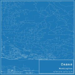 Blueprint US city map of Camas, Washington.