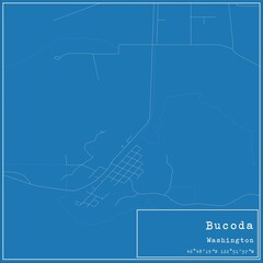 Blueprint US city map of Bucoda, Washington.