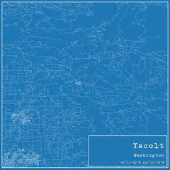 Blueprint US city map of Yacolt, Washington.