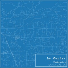 Blueprint US city map of La Center, Washington.