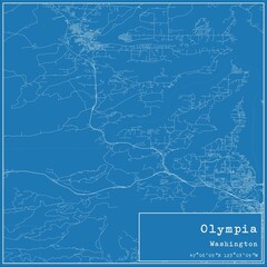 Obraz premium Blueprint US city map of Olympia, Washington.