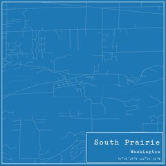 Blueprint US city map of South Prairie, Washington.