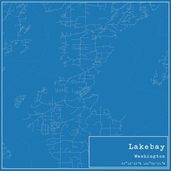 Blueprint US city map of Lakebay, Washington.