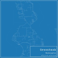 Blueprint US city map of Greenbank, Washington.