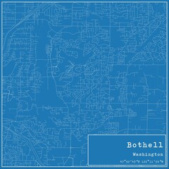 Fototapeta premium Blueprint US city map of Bothell, Washington.