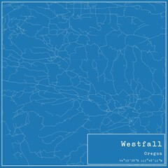 Blueprint US city map of Westfall, Oregon.