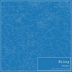 Blueprint US city map of Riley, Oregon.