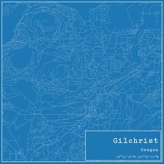 Blueprint US city map of Gilchrist, Oregon.