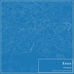 Blueprint US city map of Keno, Oregon.
