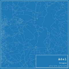 Blueprint US city map of Adel, Oregon.