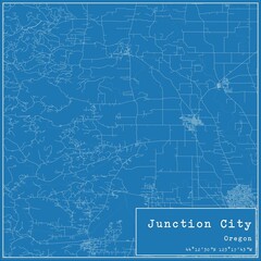 Blueprint US city map of Junction City, Oregon.