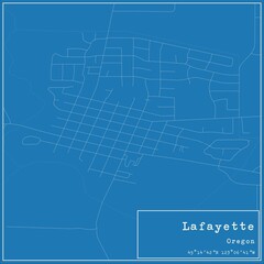 Blueprint US city map of Lafayette, Oregon.